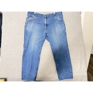 LL Bean Classic Fit Mens Jeans Blue Denim 44x29 Straight Leg Work Pants